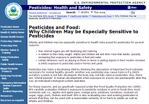 Why Children May be Especially Sensitive to Pesticides